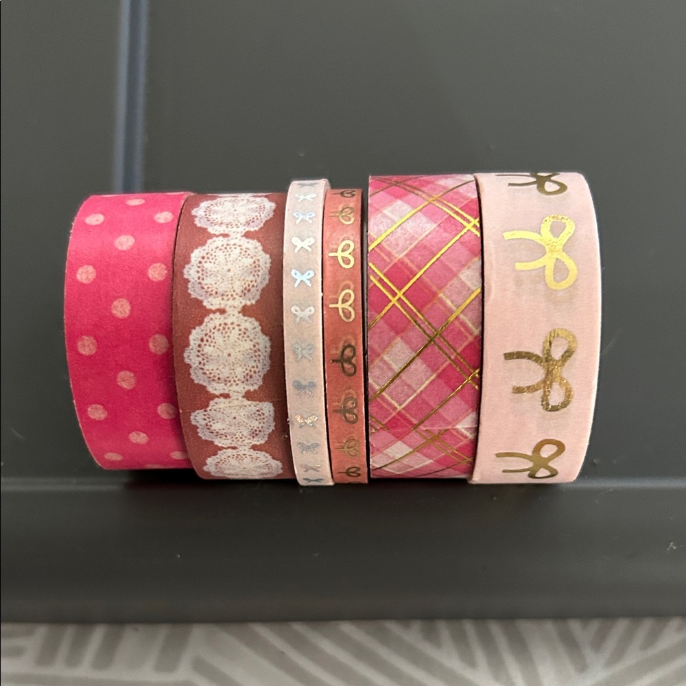 Pink and Brown Decorative Washi Tape Set